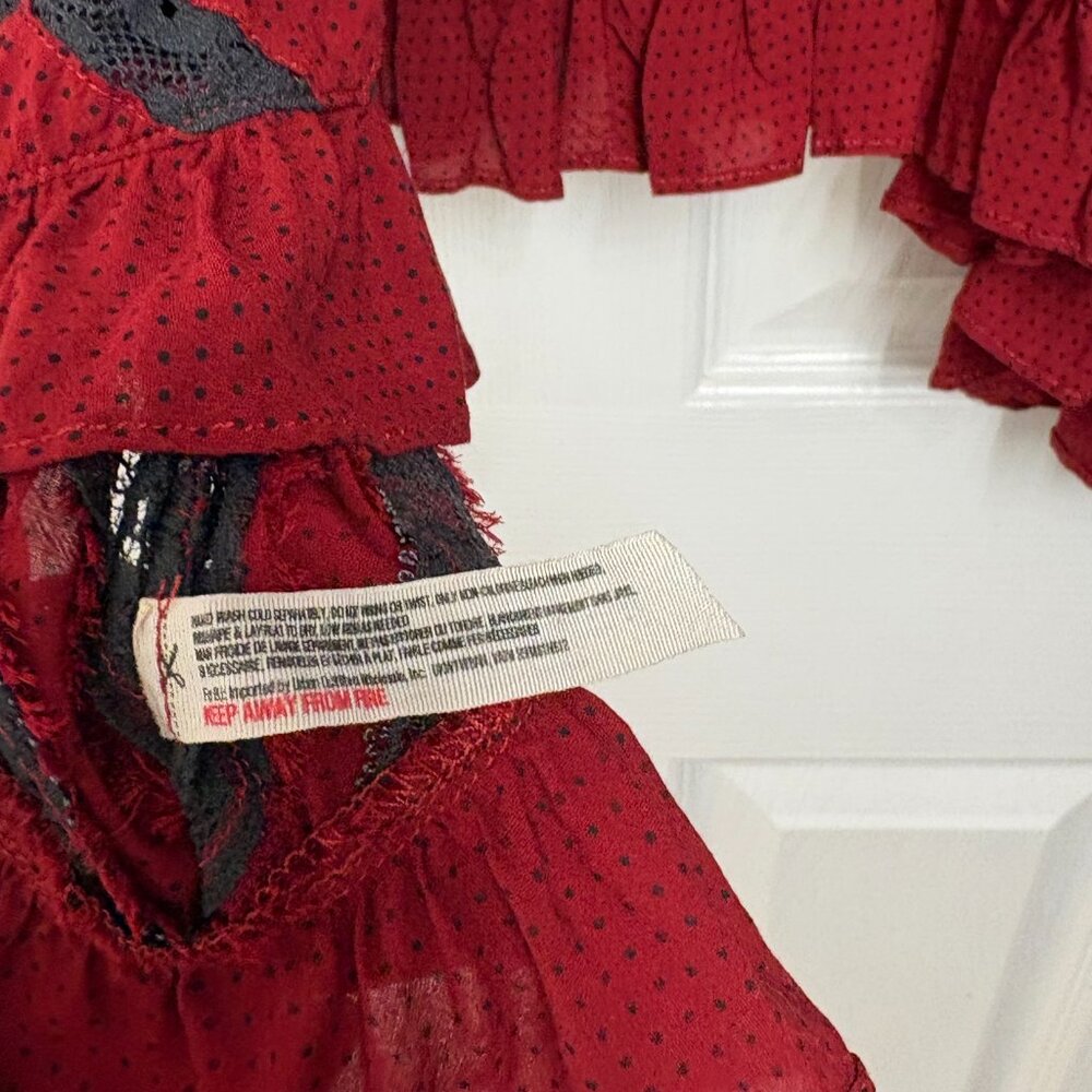 Intimately Free People Voile Lace Trapeze Dress, Crimson S - Picture 10 of 11